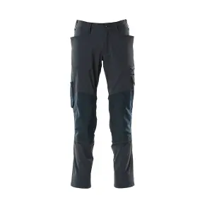 Mascot Accelerate Stretch Trousers with Kneepad Pockets - Dark Navy   (34.5) (Leg Length - Short)