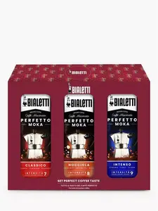 Bialetti Perfetto Moka Ground Coffee Gift Set, 750G, Pack Of 3