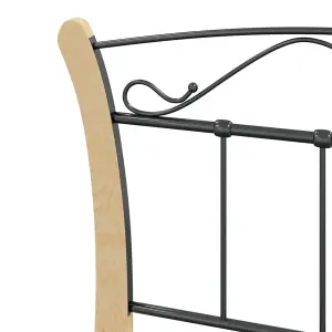 Berkfield Bed Frame Black Metal 90x200 cm