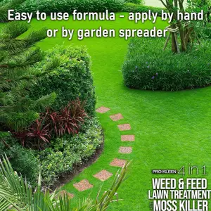 Pro-Kleen 4 in 1 Weed and Feed Lawn Treatment with Moss Killer 20kg Greens Grass Kills Weeds & Moss & Fertilises Grass