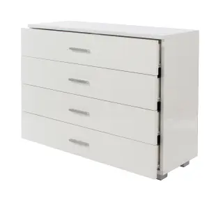 White gloss 4 drawers Lido chest of drawers