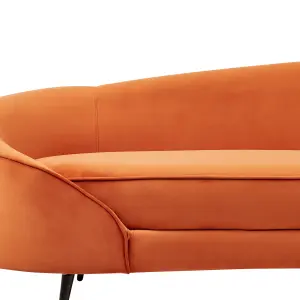 Beliani Glam Velvet Sofa Orange SAVAR