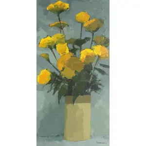 Paul Donaghy Canvas Print Yellow/Green/Grey (60cm x 30cm)