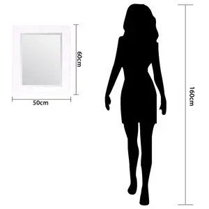 Andrews Flat Wall Mirror White Matte / 60cm x 90cm W