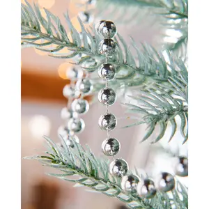 Christmas Tree Beaded Garland Bauble Silver