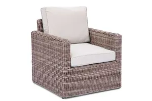 Primrose Living Luxury Rattan Straight Arm Single Armchair Brown