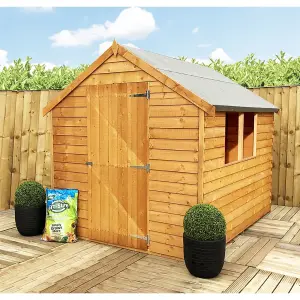 7 x 5 Shed Value Overlap - Apex Wooden Bike Store / Garden Shed - 2 Windows - Single Door - 7ft x 5ft (2.05m x 1.62m)