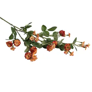 Real Touch Artificial Small Roses Flowers Silk with Long Stem 73 cm