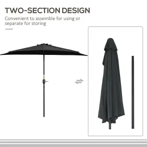 Outsunny 2.7m Metal Frame Garden Furniture Parasol Half Round Umbrella