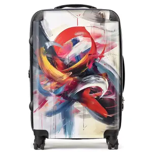 Swirling Symphony Of Colours Suitcase - Medium