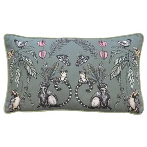 Wylder Wild Mirrored Creatures Digitally Printed Piped Feather Rich Cushion