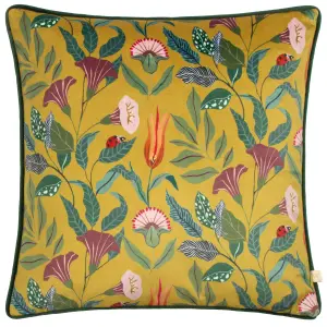 Wylder Wild Garden Columnaris Velvet Piped Feather Rich Cushion