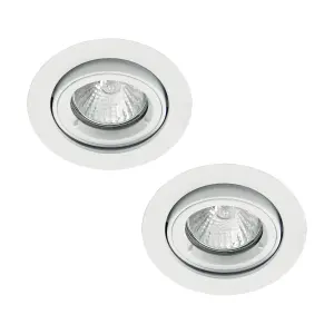 Litecraft 2 Pack White Modern IP20 Fire Rated Adjustable Downlights