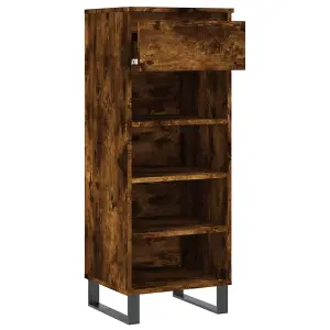 Berkfield Shoe Cabinet Smoked Oak 40x36x105 cm Engineered Wood