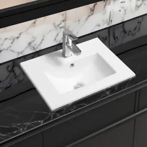 4003 Ceramic 50cm x 40cm Thin-Edge Inset Basin with Deep Scoop