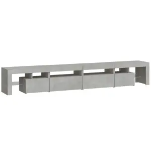 Berkfield TV Cabinet with LED Lights Concrete Grey 260x36.5x40 cm