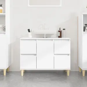 Berkfield Sink Cabinet White 80x33x60 cm Engineered Wood