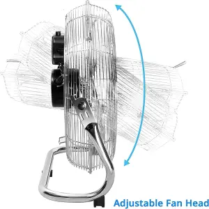 Senelux 16 Inch Chrome Cooling Gym Fan