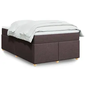 Berkfield Box Spring Bed with Mattress Dark Brown 120x200 cm Fabric