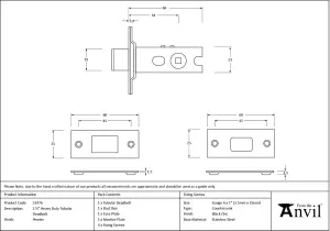 From The Anvil Pewter 2 1/2" Heavy Duty Tubular Deadbolt