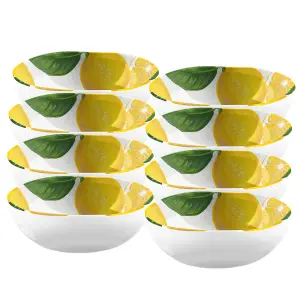 Purely Home Lemon Fresh Melamine Low Bowls - Set of 8