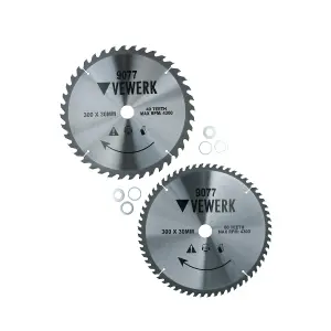 300mm x 30mm TCT Tungsten Carbide Tipped Circular Saw Blades 40 + 60 Teeth