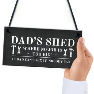 Dads Shed Sign Hanging Garden Plaque Gift For Dad Fathers Day Funny Gift For Him