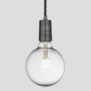 Industville Sleek Edison Pendant, 1 Wire, Pewter