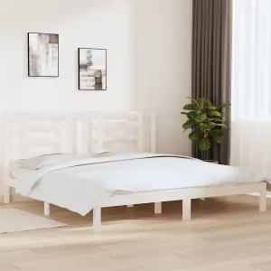 Berkfield Bed Frame White Solid Wood Pine 200x200 cm