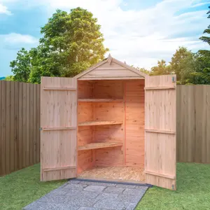 Shire 4x3 Overlap Double Door Shed with Shelves