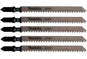 Makita B11 Jigsaw Blades Wood Plastic 75mm T Shank High Speed 9TPI - 100 Pack