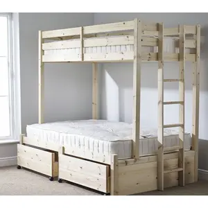 Emmett Single (3') 2 Drawer Solid Pine Standard Bunk Bed