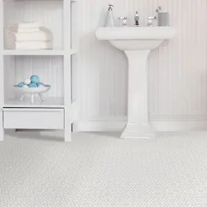 Floorpops Lattice White Peel and Stick Floor Tiles FP2946