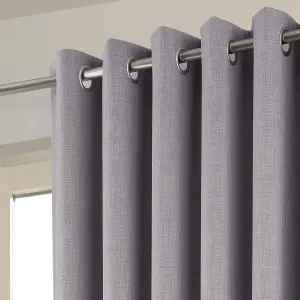 Novan Light grey Plain Blackout Eyelet Curtains (W)167cm (L)228cm, Pair