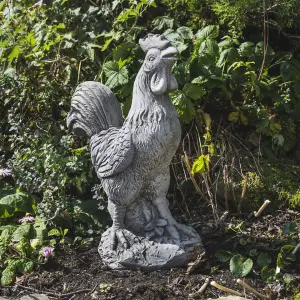 Large Stone Cast Cockerel Ornament