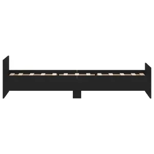 Berkfield Bed Frame Black 75x190 cm Small Single Engineered Wood