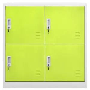 Berkfield Locker Cabinet Light Grey and Green 90x45x92.5 cm Steel