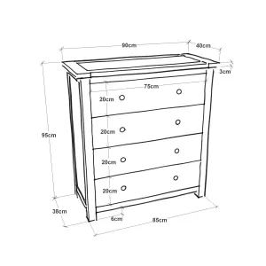 Maggiori 4 Drawer Chest of Drawers Wood Knob