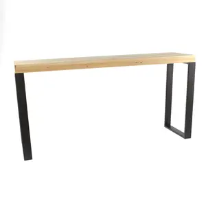 Armelle Wood Bench Oak/Black / 46cm H x 92cm W x 24cm D