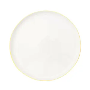 Abbesses 26.7cm Porcelain China Dinner Plate (Set of 4) White/Yellow