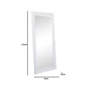 Melody Maison Large Ornate White Wall/Leaner Mirror 176cm x 76cm