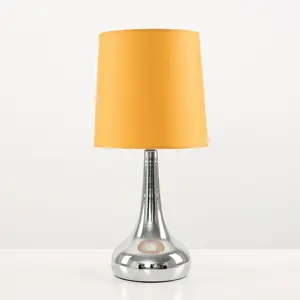 Chasse Metal Table Lamp (Set of 2) Silver Base / Mustard Shade / Included