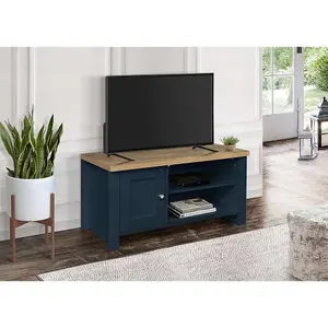 Birlea Highgate Small TV Unit Navy Blue & Oak