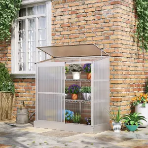 Outsunny 4x2ft 3-Tier Greenhouse Outdoor Plant Grow Aluminium Frame w/ Roof Door