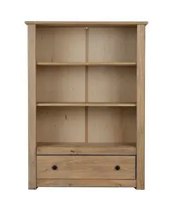 Panama Bookcase 3 Shelf 1 Drawer in Natural Wax Finish