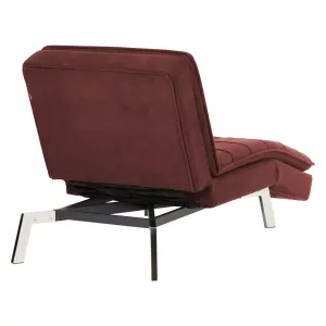 Fabric Chaise Lounge Red LOIRET