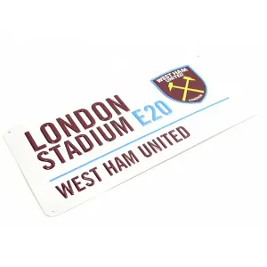 West Ham United FC Metal Street Sign Multicoloured (One Size)