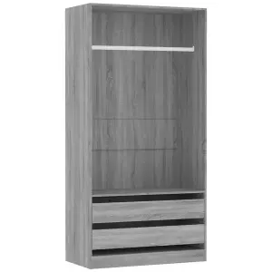 Wardrobe Grey Sonoma 100x50x200 cm Engineered Wood