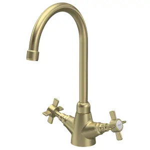 Astini Victoria Brushed Brass Kitchen Sink Mono Mixer Tap