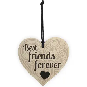 Red Ocean Friendship Best Friends Forever Sign Hanging Wooden Shabby Chic Love Heart Gift